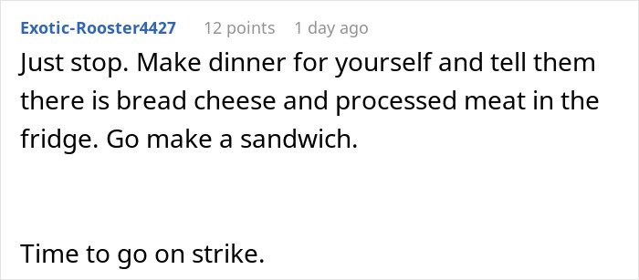 Family Demands Woman Make Separate Meals For Them: “Don’t Want To Eat What My Doctor Told Me” Family Demands Woman Make Separate Meals For Them: “Don’t Want To Eat What My Doctor Told Me”