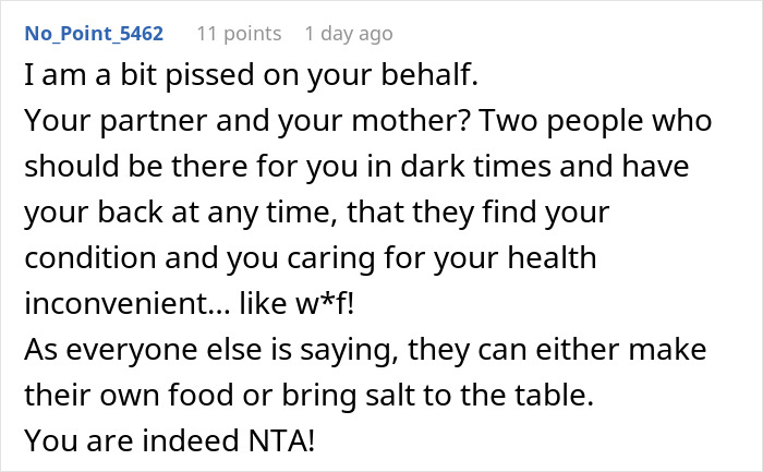 Family Demands Woman Make Separate Meals For Them: “Don’t Want To Eat What My Doctor Told Me” Family Demands Woman Make Separate Meals For Them: “Don’t Want To Eat What My Doctor Told Me”