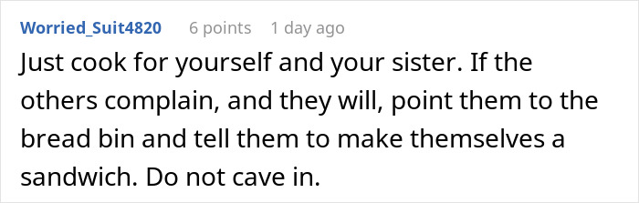 Family Demands Woman Make Separate Meals For Them: “Don’t Want To Eat What My Doctor Told Me” Family Demands Woman Make Separate Meals For Them: “Don’t Want To Eat What My Doctor Told Me”
