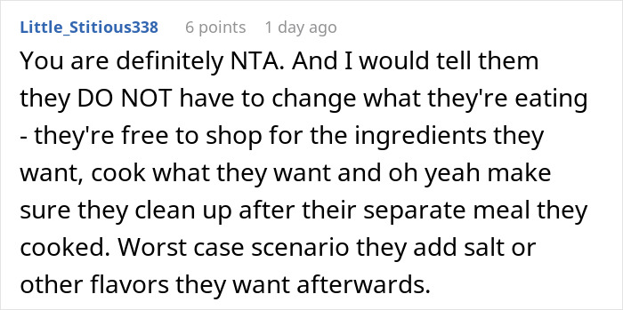 Family Demands Woman Make Separate Meals For Them: “Don’t Want To Eat What My Doctor Told Me” Family Demands Woman Make Separate Meals For Them: “Don’t Want To Eat What My Doctor Told Me”