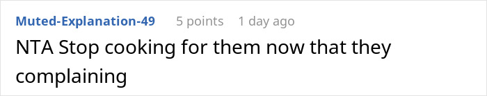 Family Demands Woman Make Separate Meals For Them: “Don’t Want To Eat What My Doctor Told Me” Family Demands Woman Make Separate Meals For Them: “Don’t Want To Eat What My Doctor Told Me”