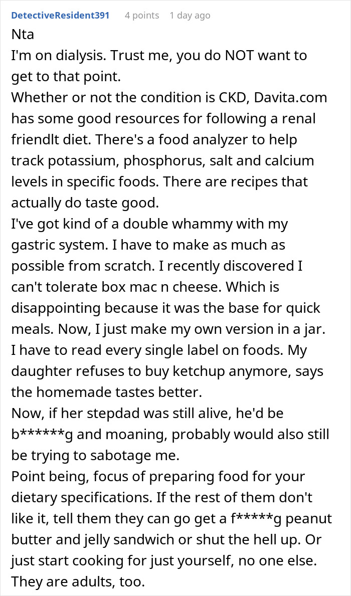 Family Demands Woman Make Separate Meals For Them: “Don’t Want To Eat What My Doctor Told Me” Family Demands Woman Make Separate Meals For Them: “Don’t Want To Eat What My Doctor Told Me”