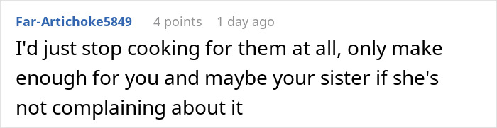 Family Demands Woman Make Separate Meals For Them: “Don’t Want To Eat What My Doctor Told Me” Family Demands Woman Make Separate Meals For Them: “Don’t Want To Eat What My Doctor Told Me”