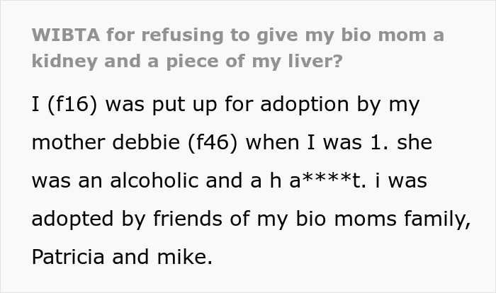 Mom Gives Up Daughter For Adoption, Returns 15 Years Later When Her Kidneys And Liver Are Failing Mom Gives Up Daughter For Adoption, Returns 15 Years Later When Her Kidneys And Liver Are Failing