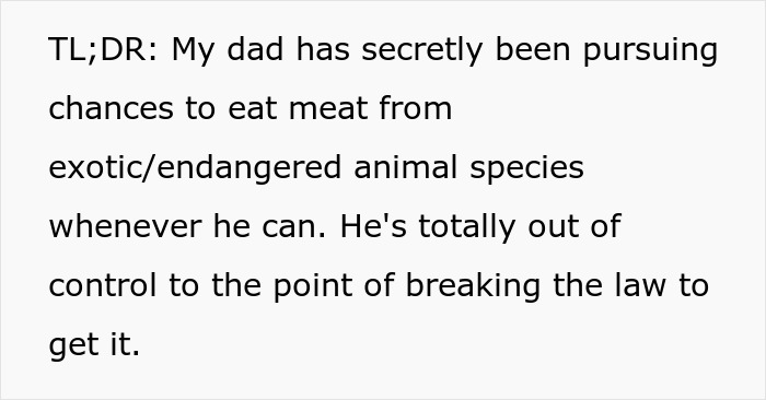 Daughter Disgusted With Dad After Finding Out “Exotic And Illegal” Reason Why Nobody Speaks To Them