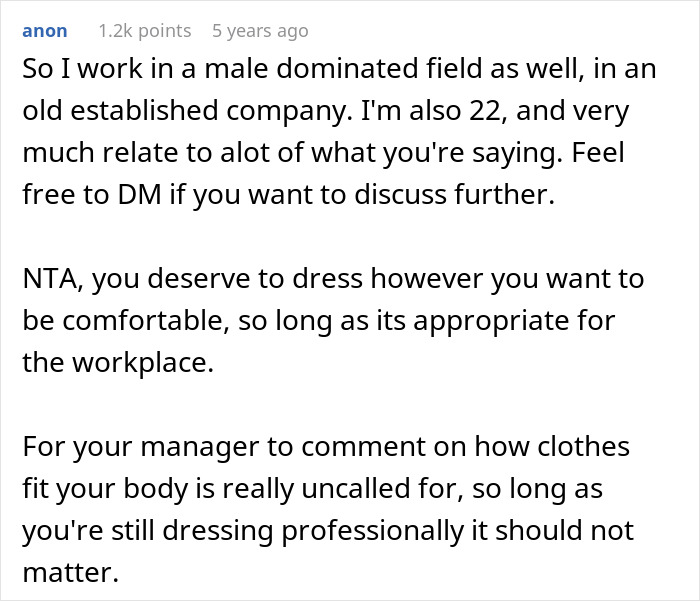 Woman Is Told Her Frumpy Clothes Aren&rsquo;t &ldquo;Professional,&rdquo; Reveals It’s Her Only Shield From Harassment