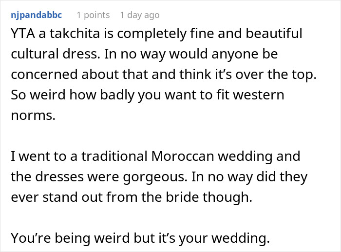 Bride Doesn’t Want European Wedding Guest Wearing Traditional Arab Dress: “Will Stand Out Too Much”