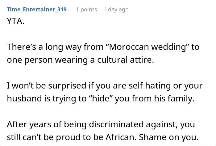 Bride Doesn’t Want European Wedding Guest Wearing Traditional Arab Dress: “Will Stand Out Too Much”