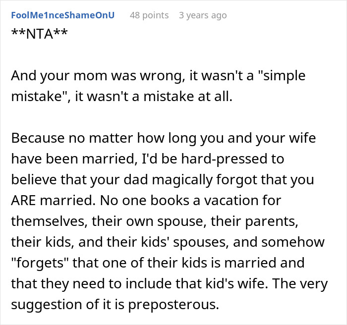 Family Excludes Daughter’s Wife From Vacation, Gets Mad When She Refuses To Join: “My Heart Sank”” Family Excludes Daughter’s Wife From Vacation, Gets Mad When She Refuses To Join: “My Heart Sank””