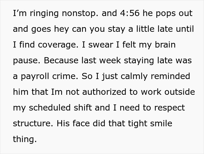 Cashier Told Not To Work Overtime, They Comply During A Crisis And Manager Completely Loses It