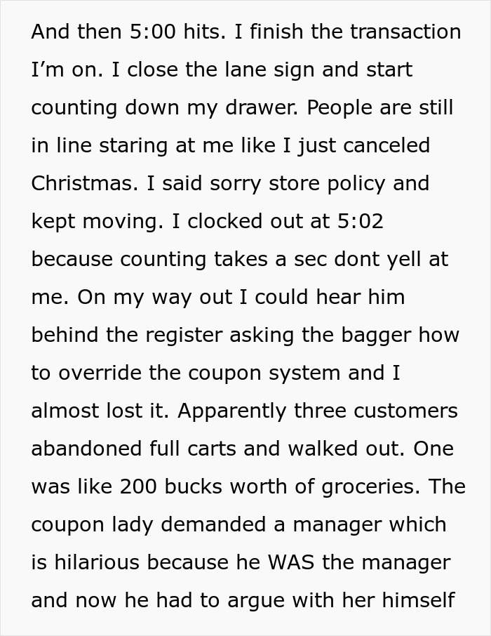 Cashier Told Not To Work Overtime, They Comply During A Crisis And Manager Completely Loses It
