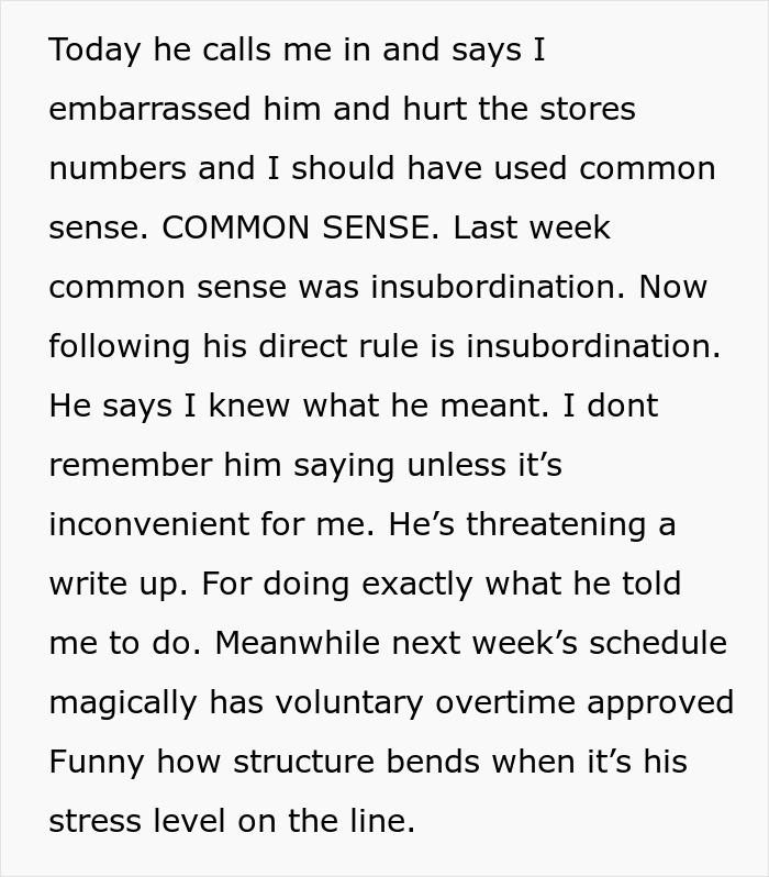 Cashier Told Not To Work Overtime, They Comply During A Crisis And Manager Completely Loses It