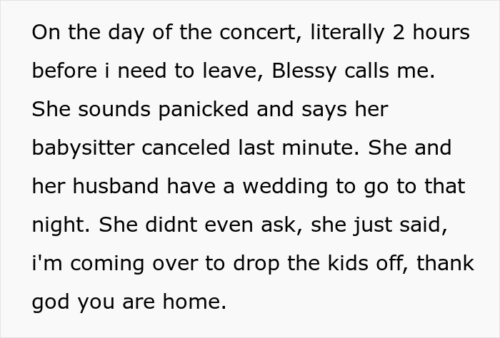 Woman Goes To Concert Instead Of Babysitting Sister’s Kids, Gets Accused Of Being Selfish