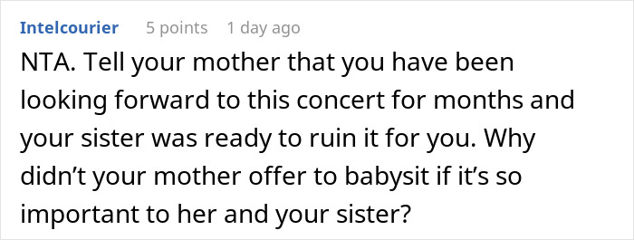 Woman Goes To Concert Instead Of Babysitting Sister’s Kids, Gets Accused Of Being Selfish