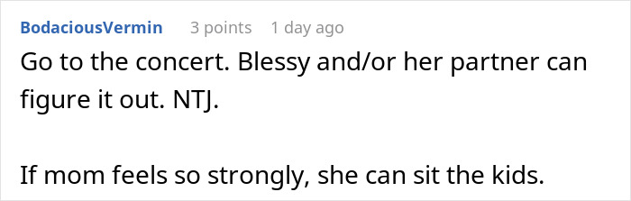 Woman Goes To Concert Instead Of Babysitting Sister’s Kids, Gets Accused Of Being Selfish