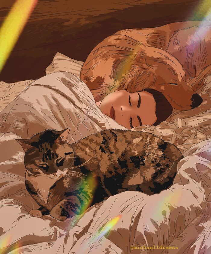 This Artist Creates Custom Portraits That Capture The Bond Between Humans And Pets (47 Pics)