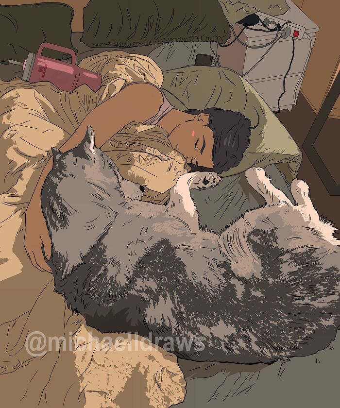 This Artist Creates Custom Portraits That Capture The Bond Between Humans And Pets (47 Pics)