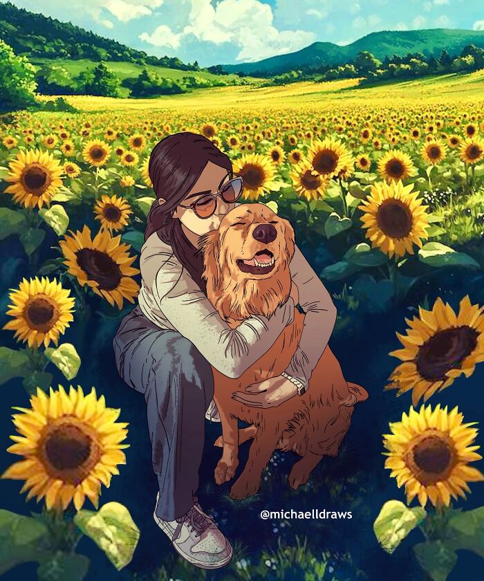 This Artist Creates Custom Portraits That Capture The Bond Between Humans And Pets (47 Pics)