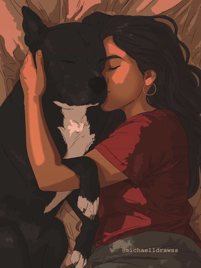 This Artist Creates Custom Portraits That Capture The Bond Between Humans And Pets (47 Pics)