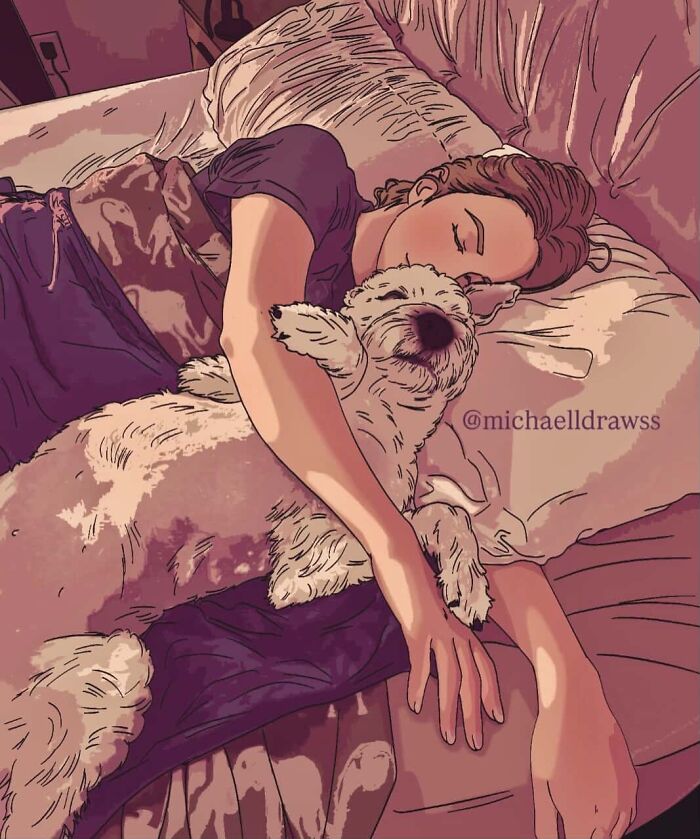 This Artist Creates Custom Portraits That Capture The Bond Between Humans And Pets (47 Pics)