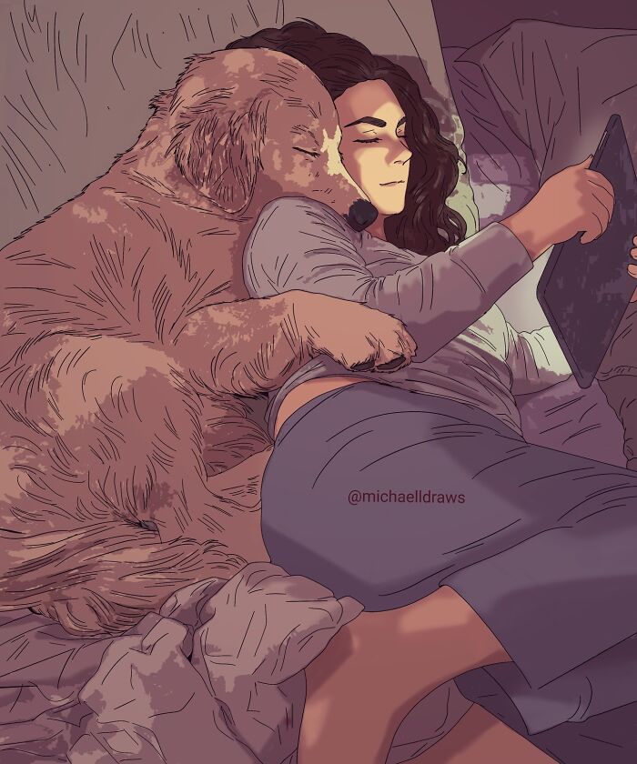 This Artist Creates Custom Portraits That Capture The Bond Between Humans And Pets (47 Pics)