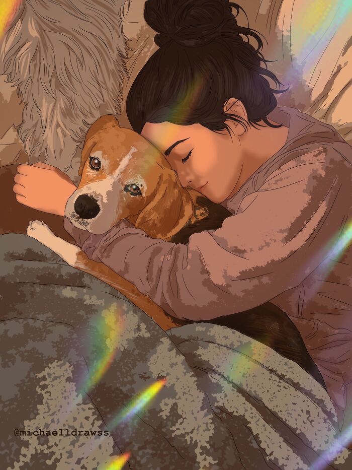 This Artist Creates Custom Portraits That Capture The Bond Between Humans And Pets (47 Pics)