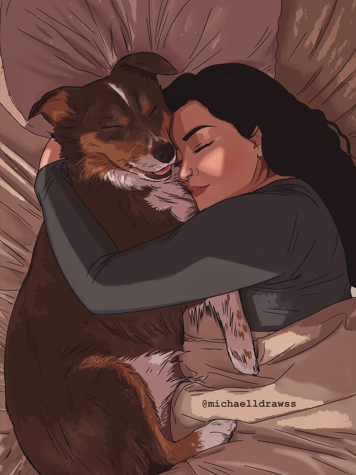 This Artist Creates Custom Portraits That Capture The Bond Between Humans And Pets (47 Pics)