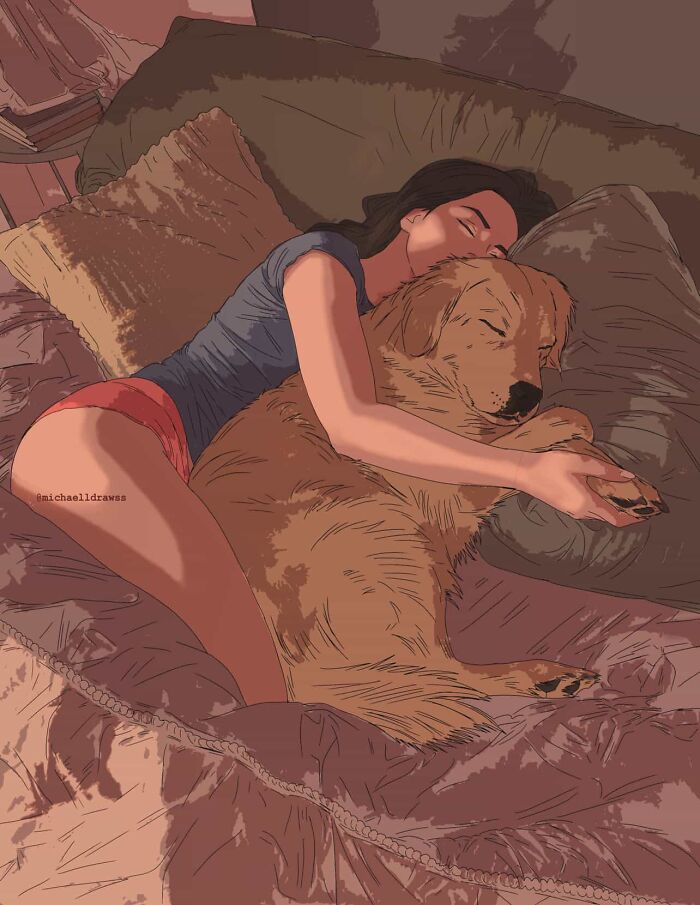 This Artist Creates Custom Portraits That Capture The Bond Between Humans And Pets (47 Pics)