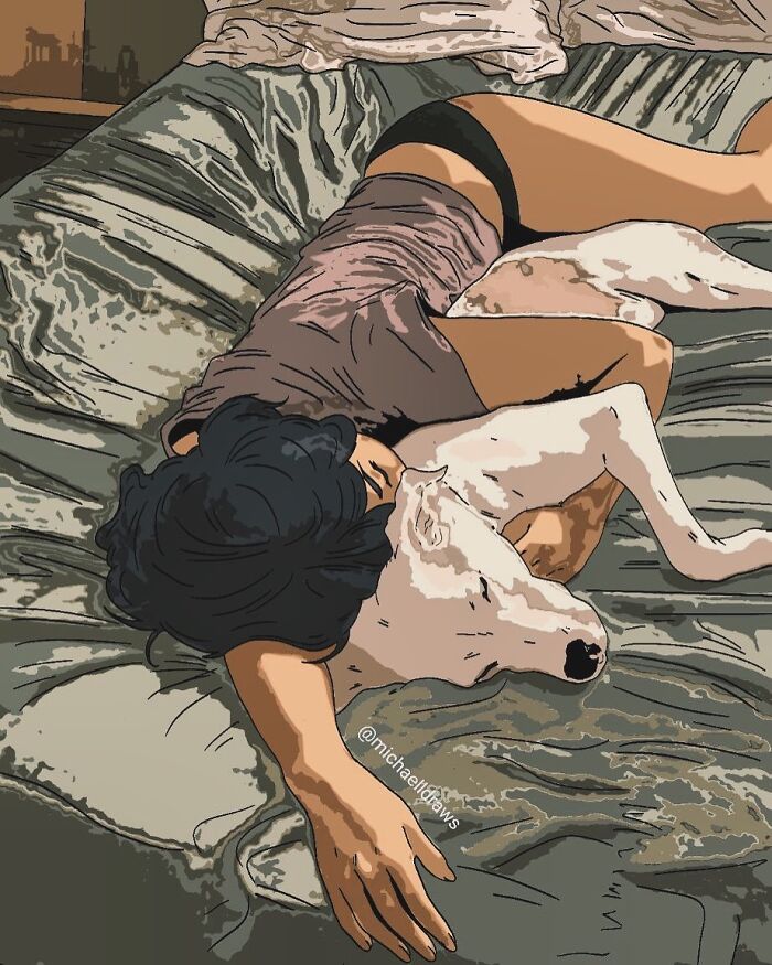 This Artist Creates Custom Portraits That Capture The Bond Between Humans And Pets (47 Pics)