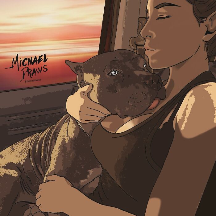 This Artist Creates Custom Portraits That Capture The Bond Between Humans And Pets (47 Pics)