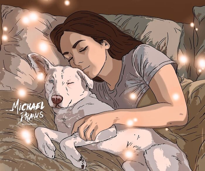 This Artist Creates Custom Portraits That Capture The Bond Between Humans And Pets (47 Pics)