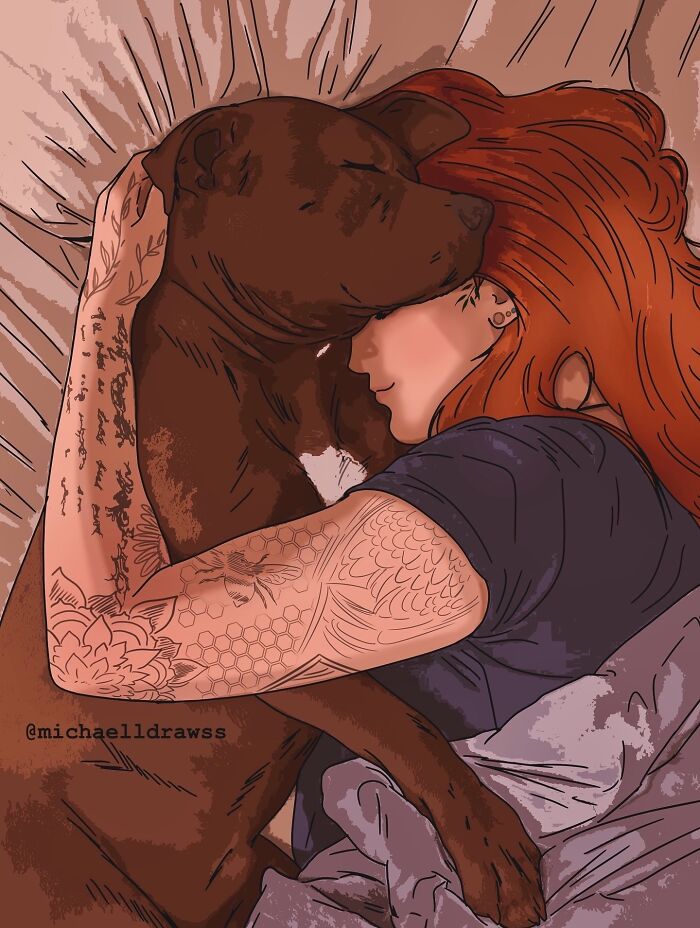 This Artist Creates Custom Portraits That Capture The Bond Between Humans And Pets (47 Pics)