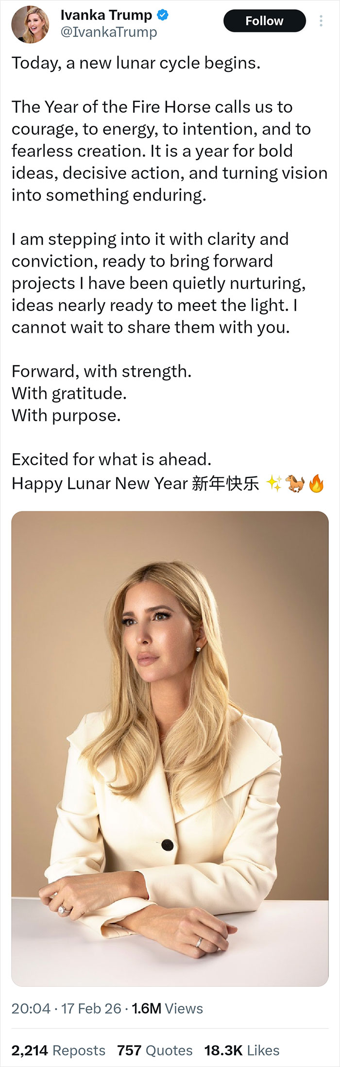 “Doctors Did A Great Job”: Ivanka Trump’s Transformation Scrutinized After Lunar New Year’s Post