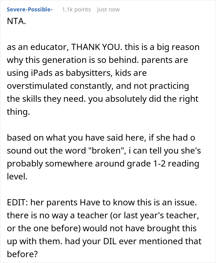Grandma Pulls Free Childcare Perks After DIL Rages At Her For Teaching Grandkid To Read Grandma Pulls Free Childcare Perks After DIL Rages At Her For Teaching Grandkid To Read
