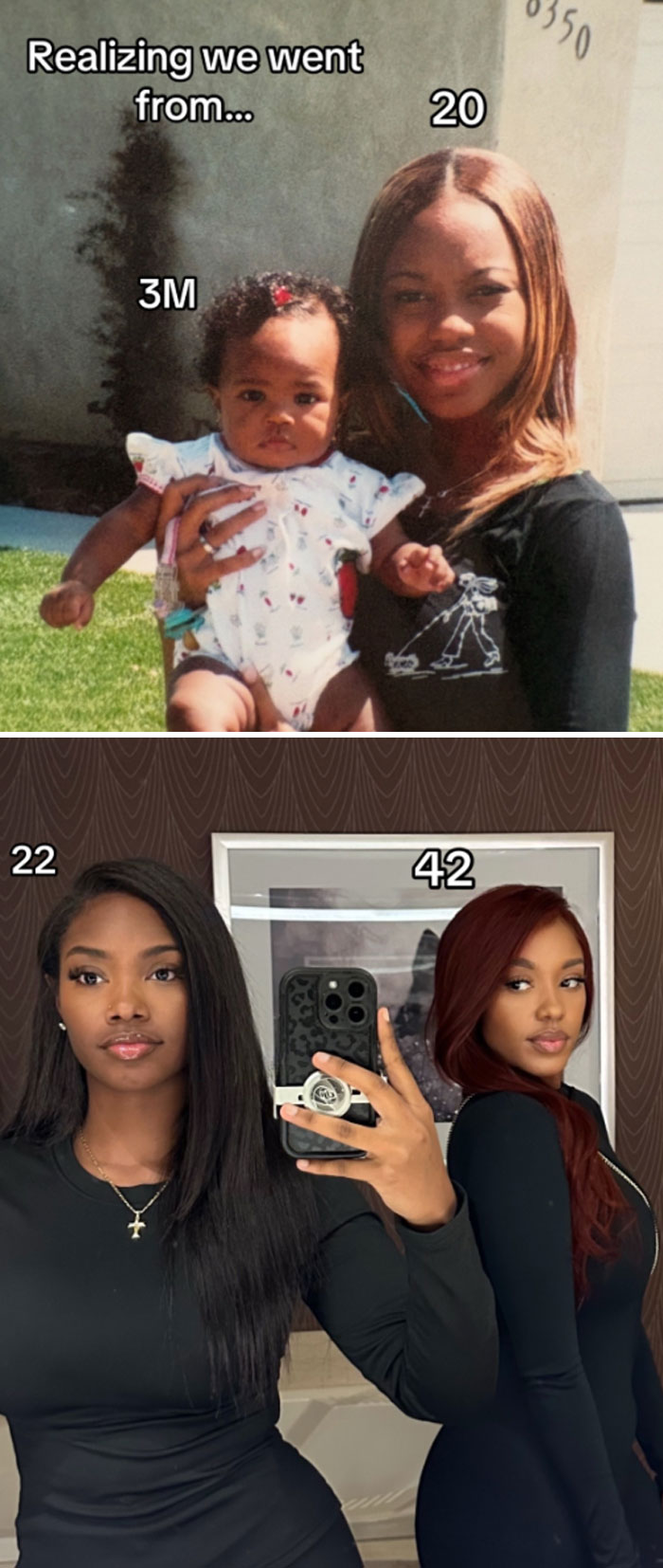 64 Parents Joined The Trend Of Sharing Photos With Their Kids That They Had Young