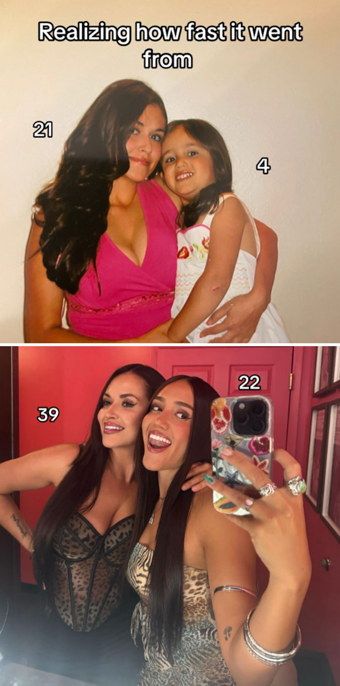 64 Parents Joined The Trend Of Sharing Photos With Their Kids That They Had Young
