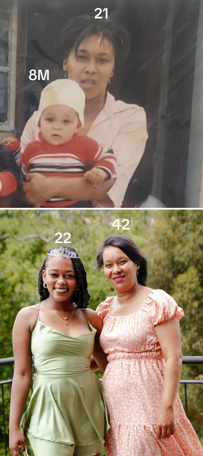64 Parents Joined The Trend Of Sharing Photos With Their Kids That They Had Young