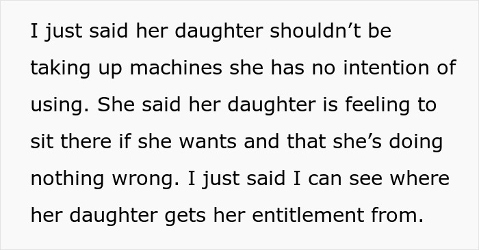 Entitled Mother Defends Daughter Hogging Unused Gym Treadmill, Gets Told She&rsquo;s The Problem