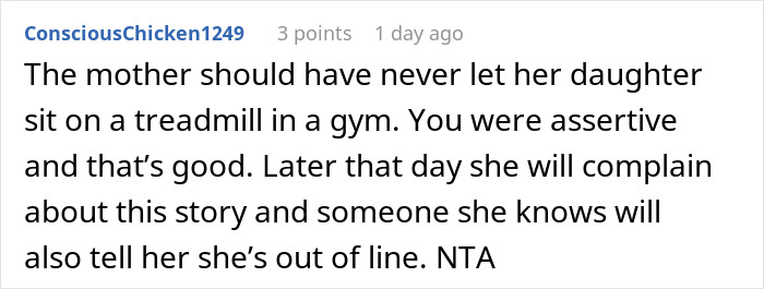 Entitled Mother Defends Daughter Hogging Unused Gym Treadmill, Gets Told She&rsquo;s The Problem