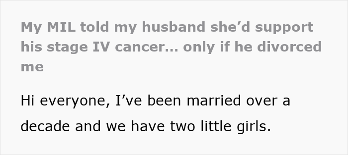 MIL Is Praised As A “Saint” By Family, But Her Vicious Ultimatum To Her Terminal Son Reveals All