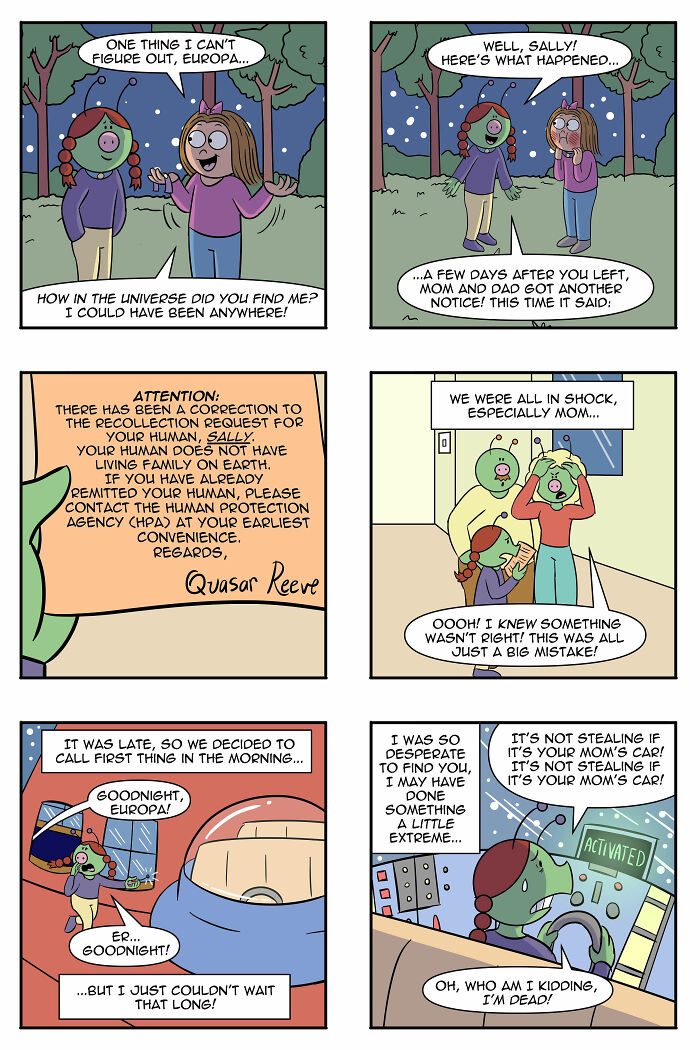 Artist Continues To Explore A Funny Story Where A Human Girl Was Adopted As A Pet By Aliens (45 New Pics) Artist Continues To Explore A Funny Story Where A Human Girl Was Adopted As A Pet By Aliens (45 New Pics)