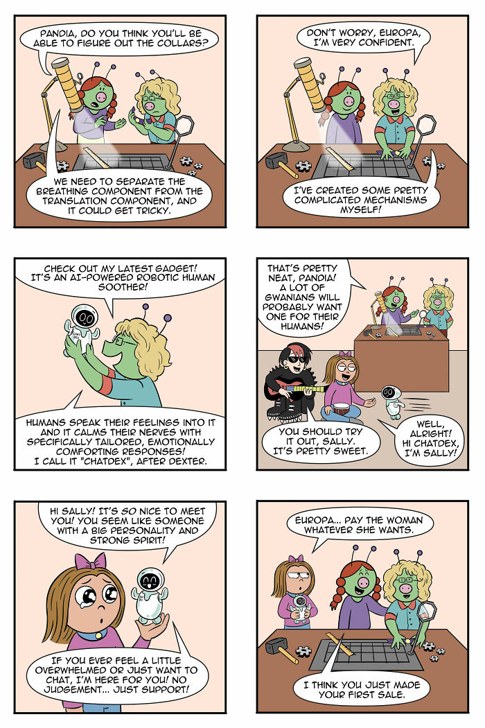 Artist Continues To Explore A Funny Story Where A Human Girl Was Adopted As A Pet By Aliens (45 New Pics) Artist Continues To Explore A Funny Story Where A Human Girl Was Adopted As A Pet By Aliens (45 New Pics)