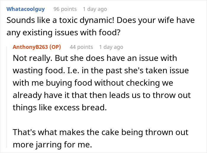 Ungrateful Wife Bins Husband&rsquo;s Cake Gift Because Of A “Bad Mood,” He&rsquo;s Livid Over A Lack Of Apology