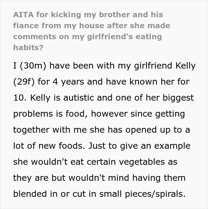 Man Kicks Out Future SIL And Brother After He&rsquo;s Done With Her Mocking His GF&rsquo;s Eating Habits