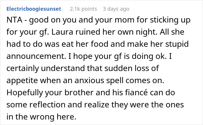 Man Kicks Out Future SIL And Brother After He&rsquo;s Done With Her Mocking His GF&rsquo;s Eating Habits