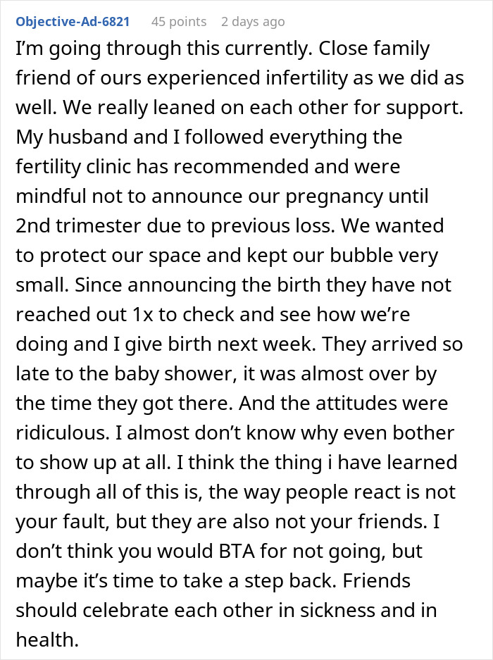 Pregnant Couple Hurt As Friends Take Out Their Infertility Struggles On Them: “I Didn’t Deserve It”