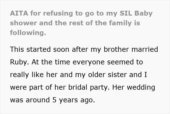 Baby-Obsessed SIL Acts Cruelly To Pregnant In-Laws, Wants Them To Play Happy Family At Her Baby Shower Baby-Obsessed SIL Acts Cruelly To Pregnant In-Laws, Wants Them To Play Happy Family At Her Baby Shower