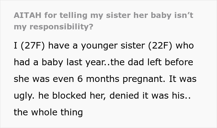 Older Sis Helps Single Mom With Baby Like Nobody Else, One Day Realizes She Never Actually Chose It Older Sis Helps Single Mom With Baby Like Nobody Else, One Day Realizes She Never Actually Chose It