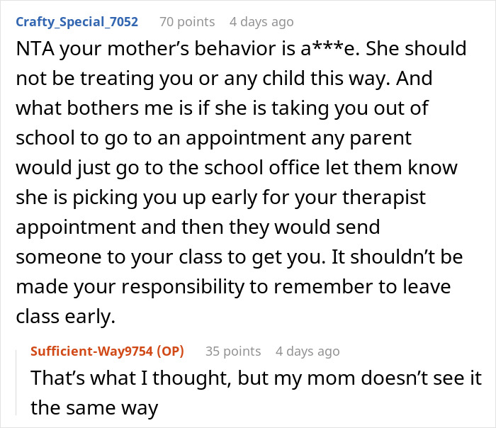 Teen Regrets Being Honest With Her Therapist When Her Mom Gets In Trouble With CPS