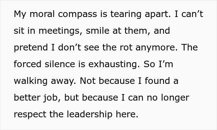 Person Disappointed In Boss They Looked Up To After They Start Affair With Employee